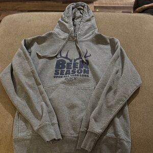 Gray Hoodie with Antler Graphic